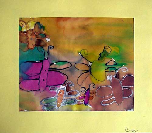 butterfly on silk
