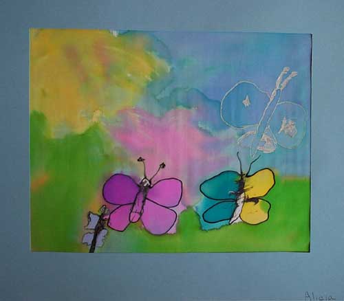 butterfly on silk