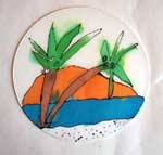 palm trees on silk hoop