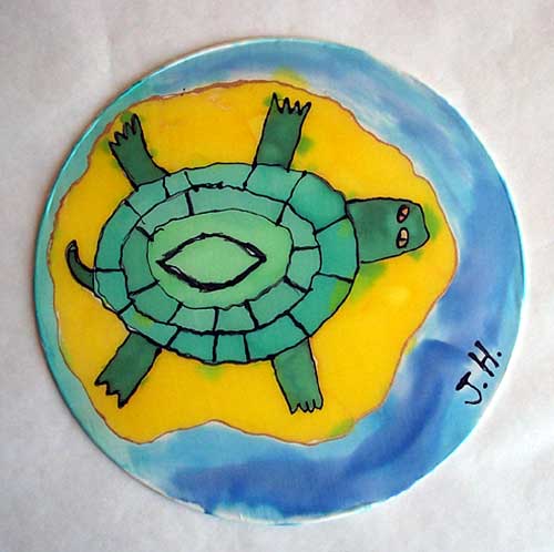 Turtle on silk hoop