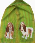 bassett hounds on lime green