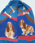 bassett hounds and bones on blue