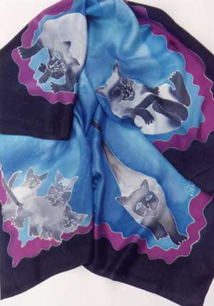 cat  on silk