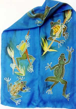 amphibians  on silk