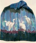 herons on silk