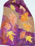 fall leaves on silk