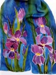 iris on blue 9 x 45 silk