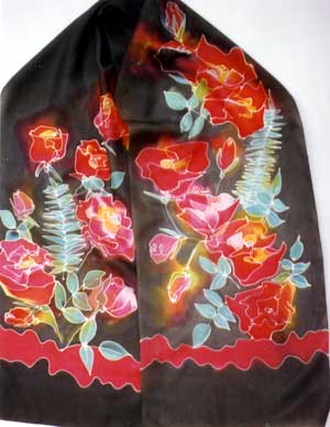 rose on silk