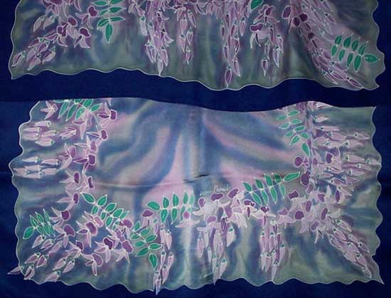 wisteria  on silk