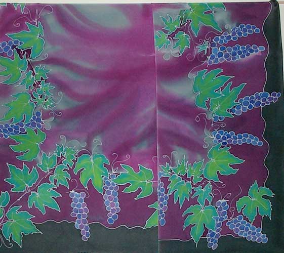 grapes on 45 x 45  scarf