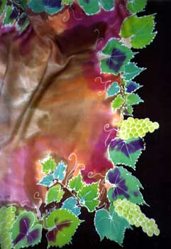 grapes on 45 x 45 silk