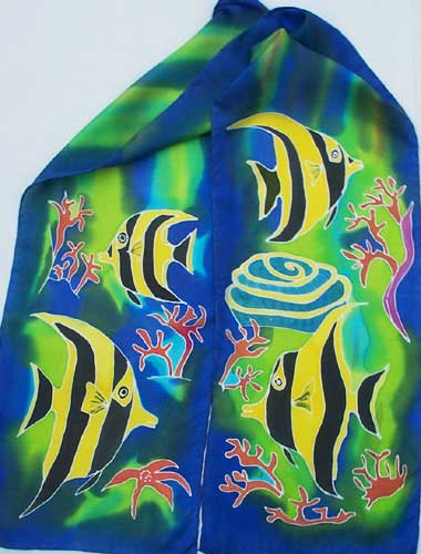 angel fish on silk