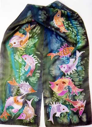 fish on silk